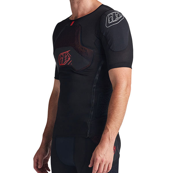 Troy Lee Designs Stage Ghost D30 Short Sleeve Base Layer product image in Blk sizes SM, MD, LG, XL SKU 56290600. Base Layer Shirt | Available at BTO Sports