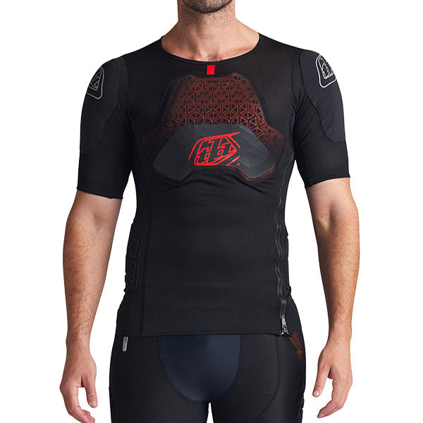 Troy Lee Designs Stage Ghost D30 Short Sleeve Base Layer product image in Blk sizes SM, MD, LG, XL SKU 56290600. Base Layer Shirt | Available at BTO Sports