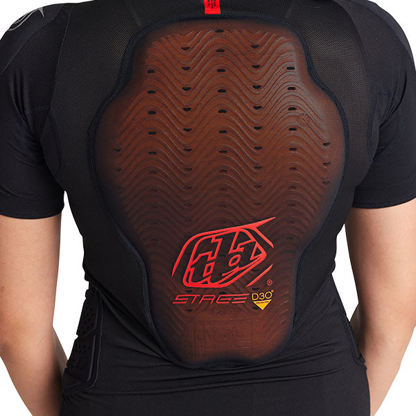 Troy Lee Designs Stage Ghost D30 Short Sleeve Base Layer product image in Blk sizes SM, MD, LG, XL SKU 56290600. Base Layer Shirt | Available at BTO Sports
