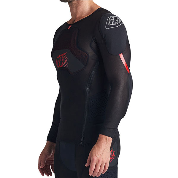 Troy Lee Designs Stage Ghost D30 Base Layer side view in Blk sizes SM, MD, LG, XL SKU 56190600. Base Layer Shirt | Available at BTO Sports