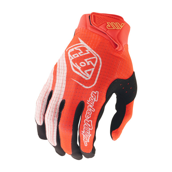 Crisp studio image on a white background of Troy Lee Designs - Air Stripes Gloves; showing stitching detail and grip areas; SKU 4462600; Sizes: S-2XL