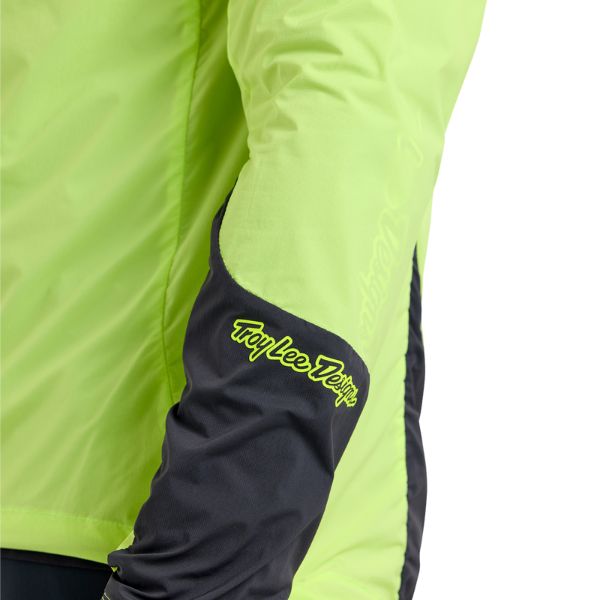 Troy Lee Designs Drift Mono Windbreaker Mountain Bike product image in Glo/Ylw sizes XS, SM, MD, LG, XL, 2X SKU 87593102. Riding Jacket | Available at BTO Sports