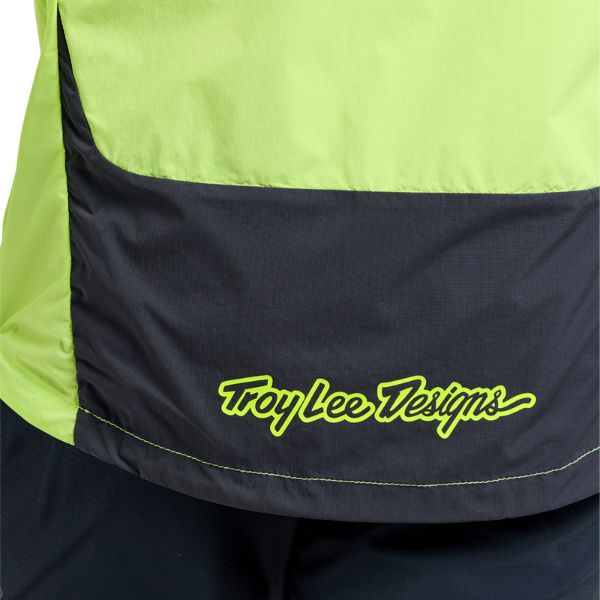Troy Lee Designs Drift Mono Windbreaker Mountain Bike product image in Glo/Ylw sizes XS, SM, MD, LG, XL, 2X SKU 87593102. Riding Jacket | Available at BTO Sports