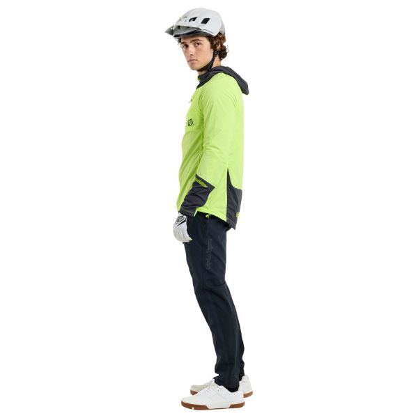 Troy Lee Designs Drift Mono Windbreaker Mountain Bike product image in Glo/Ylw sizes XS, SM, MD, LG, XL, 2X SKU 87593102. Riding Jacket | Available at BTO Sports