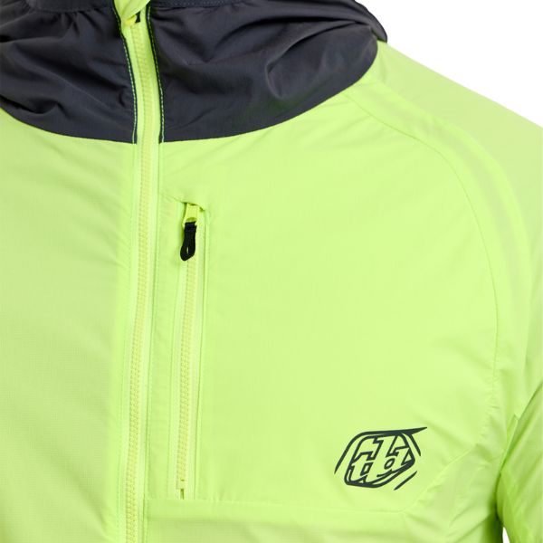 Troy Lee Designs Drift Mono Windbreaker Mountain Bike product image in Glo/Ylw sizes XS, SM, MD, LG, XL, 2X SKU 87593102. Riding Jacket | Available at BTO Sports