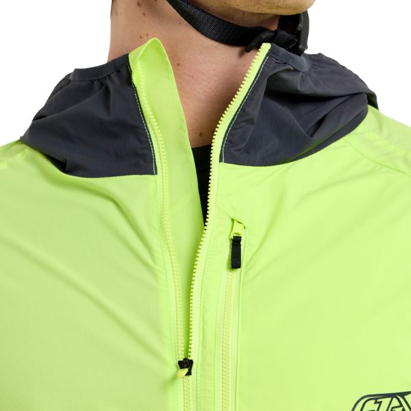 Troy Lee Designs Drift Mono Windbreaker Mountain Bike product image in Glo/Ylw sizes XS, SM, MD, LG, XL, 2X SKU 87593102. Riding Jacket | Available at BTO Sports