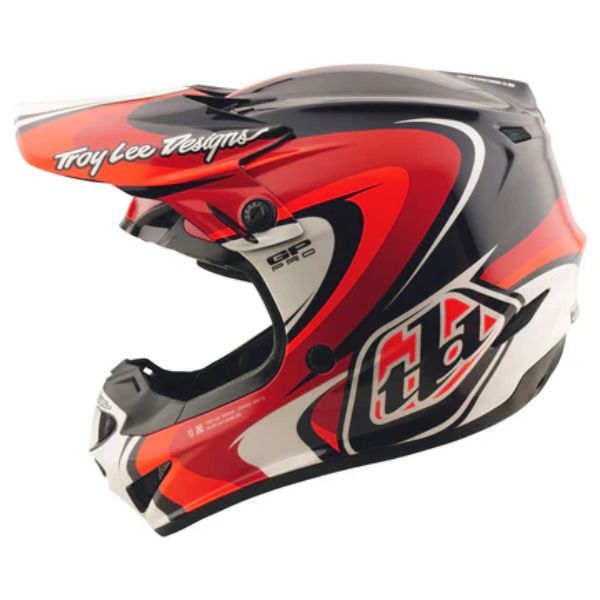 Professional studio photo of Troy Lee Designs - GP Pro Crossover MIPS Helmet (Youth); showing helmet shell shape and vent layout; SKU 1047690