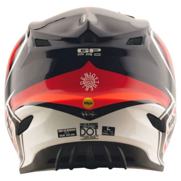 High-resolution studio image of Troy Lee Designs - GP Pro Crossover MIPS Helmet (Youth); showing helmet shell shape and vent layout; SKU 1047690