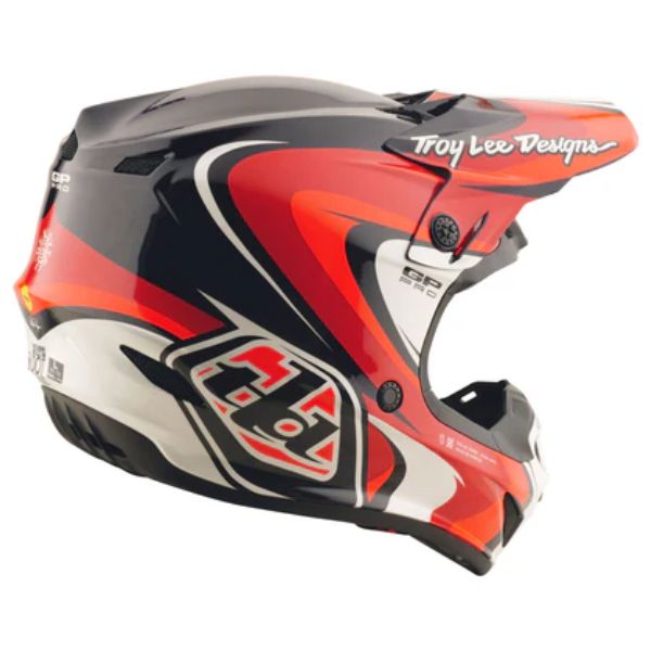 Studio photo on a white background of Troy Lee Designs - GP Pro Crossover MIPS Helmet (Youth); showing helmet shell shape and vent layout; SKU 1047690