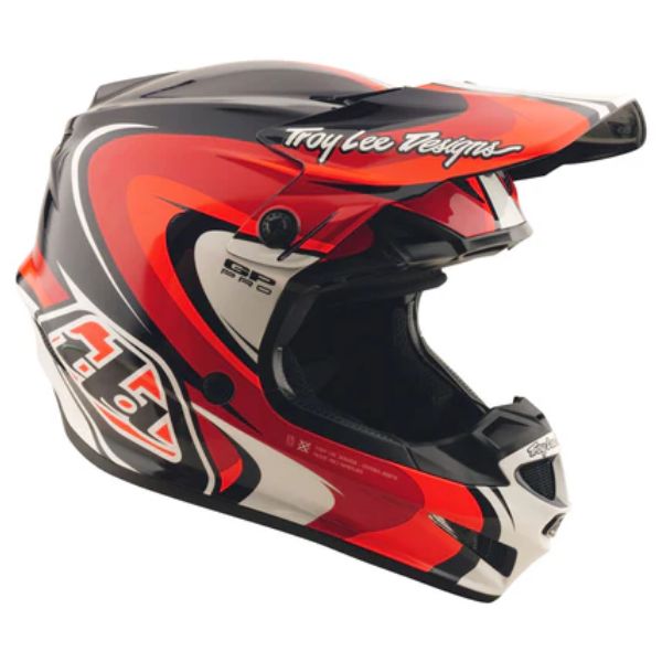Professional studio photo of Troy Lee Designs - GP Pro Crossover MIPS Helmet (Youth); showing helmet shell shape and vent layout; SKU 1047690