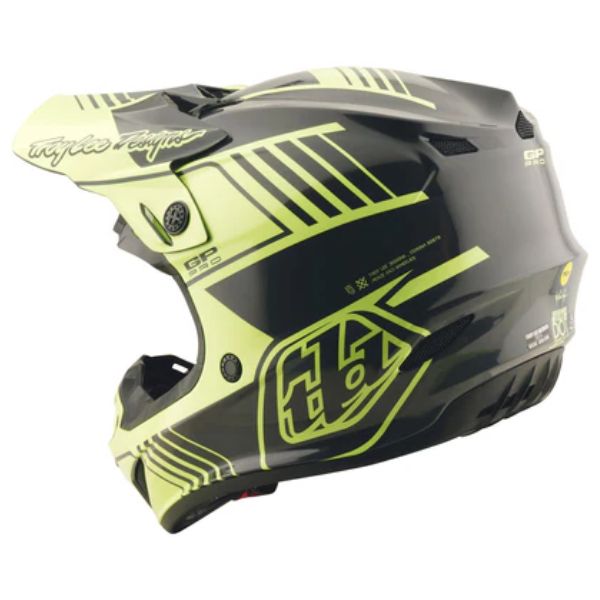 Studio photo on a white background of Troy Lee Designs - GP Pro Segment MIPS Helmet (Youth); showing helmet shell shape and vent layout; SKU 1047730