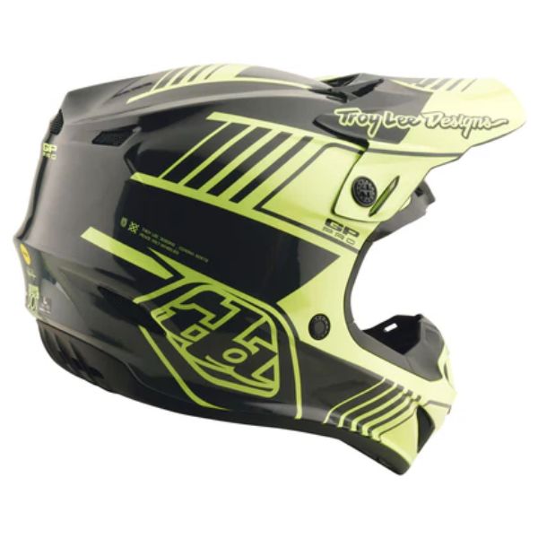 Professional studio photo of Troy Lee Designs - GP Pro Segment MIPS Helmet (Youth); showing helmet shell shape and vent layout; SKU 1047730