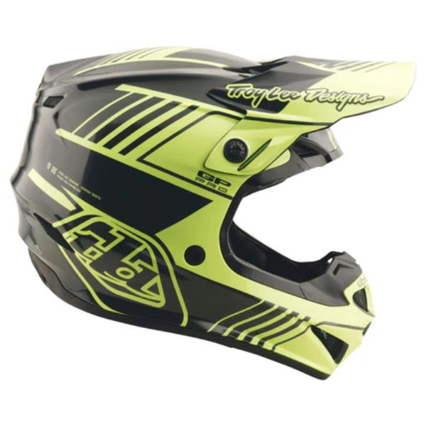 Crisp studio image on a white background of Troy Lee Designs - GP Pro Segment MIPS Helmet (Youth); showing helmet shell shape and vent layout; SKU 1047730