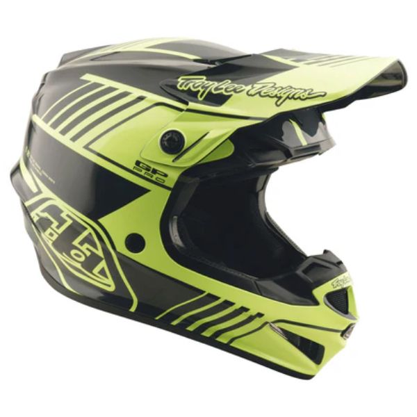 High-resolution studio image of Troy Lee Designs - GP Pro Segment MIPS Helmet (Youth); showing helmet shell shape and vent layout; SKU 1047730