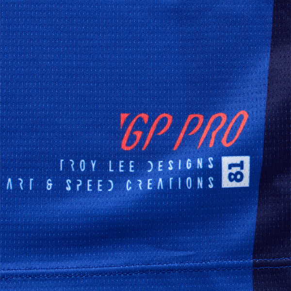 High-resolution studio image of Troy Lee Designs - GP Pro Frames Jersey; showing fabric texture, panel layout, and graphics; SKU 3772620; Sizes: S-2XL