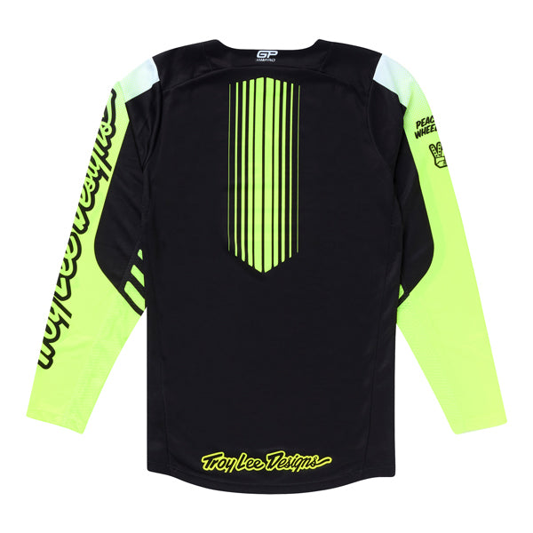Studio photo on a white background of Troy Lee Designs - GP Pro Segment Jersey; showing fabric texture, panel layout, and graphics; SKU 3777730