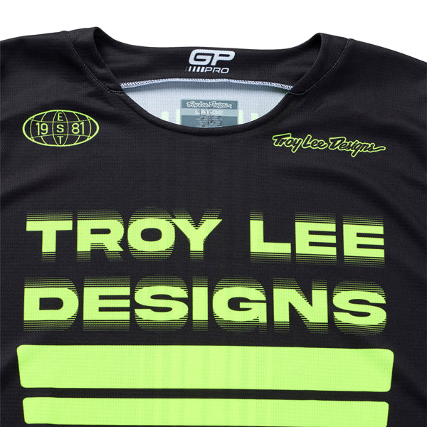 Clean studio shot of Troy Lee Designs - GP Pro Segment Jersey; showing fabric texture, panel layout, and graphics; SKU 3777730; Sizes: S-2XL