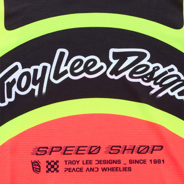Professional studio photo of Troy Lee Designs - GP Pro Swerve Jersey; showing fabric texture, panel layout, and graphics; SKU 3778680; Sizes: S-2XL