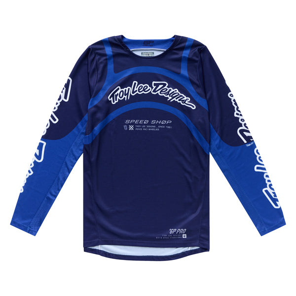 Studio photo on a white background of Troy Lee Designs - GP Pro Swerve Jersey; showing fabric texture, panel layout, and graphics; SKU 3778680