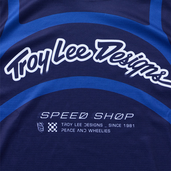 Professional studio photo of Troy Lee Designs - GP Pro Swerve Jersey; showing fabric texture, panel layout, and graphics; SKU 3778680; Sizes: S-2XL