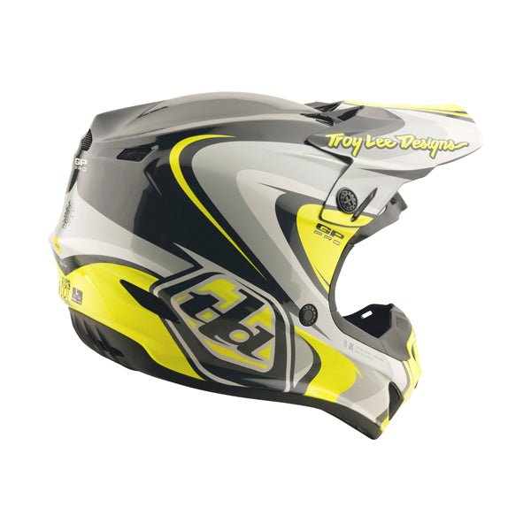 Studio photo on a white background of Troy Lee Designs - GP Pro Crossover MIPS Helmet; showing helmet shell shape and vent layout; SKU 1017690