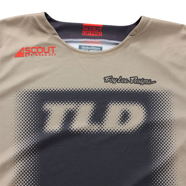 Clean studio shot of Troy Lee Designs - Scout GP Pro Fade Out Jersey; showing fabric texture, panel layout, and graphics; SKU 3916920; Sizes: S-2XL
