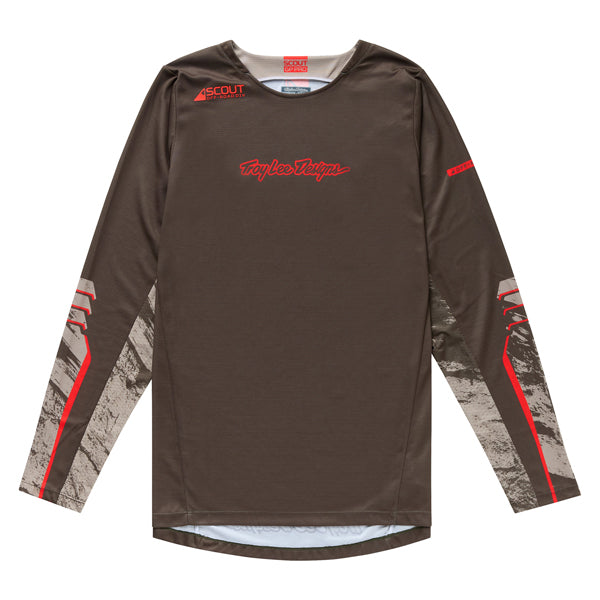 Studio photo on a white background of Troy Lee Designs - Scout GP Pro Slab Jersey; showing fabric texture, panel layout, and graphics; SKU 3918660