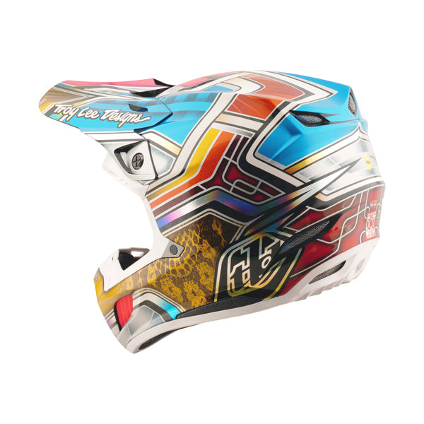 Crisp studio image on a white background of Troy Lee Designs - SE5 Carbon Lowrider MIPS Helmet; showing helmet shell shape and vent layout; SKU 1719680