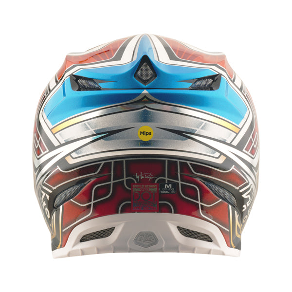 High-resolution studio image of Troy Lee Designs - SE5 Carbon Lowrider MIPS Helmet; showing helmet shell shape and vent layout; SKU 1719680; Colors: Silver