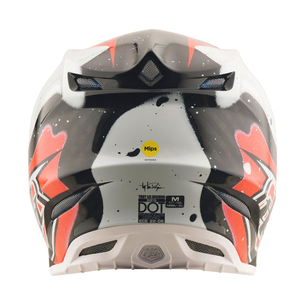 Studio photo on a white background of Troy Lee Designs - SE5 Carbon Membrane MIPS Helmet; showing helmet shell shape and vent layout; SKU 1717700