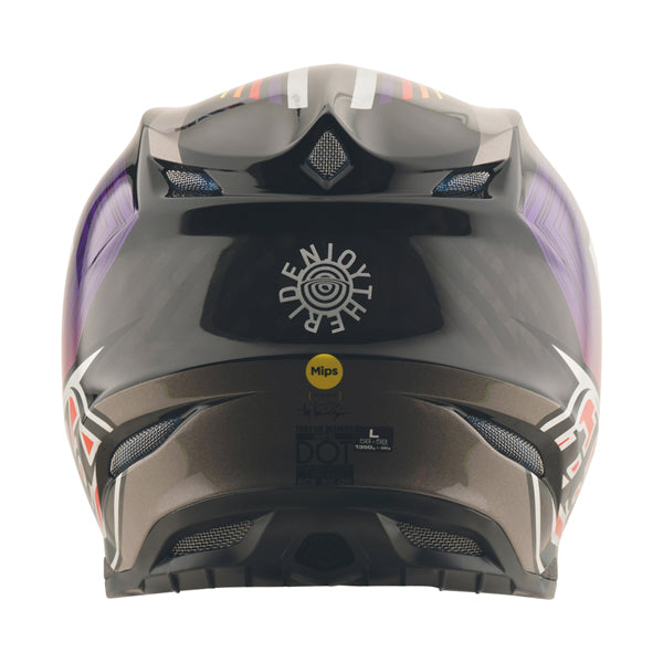 Professional studio photo of Troy Lee Designs - SE5 Carbon Stripes MIPS Helmet; showing helmet shell shape and vent layout; SKU 1712600; Sizes: XS-2XL