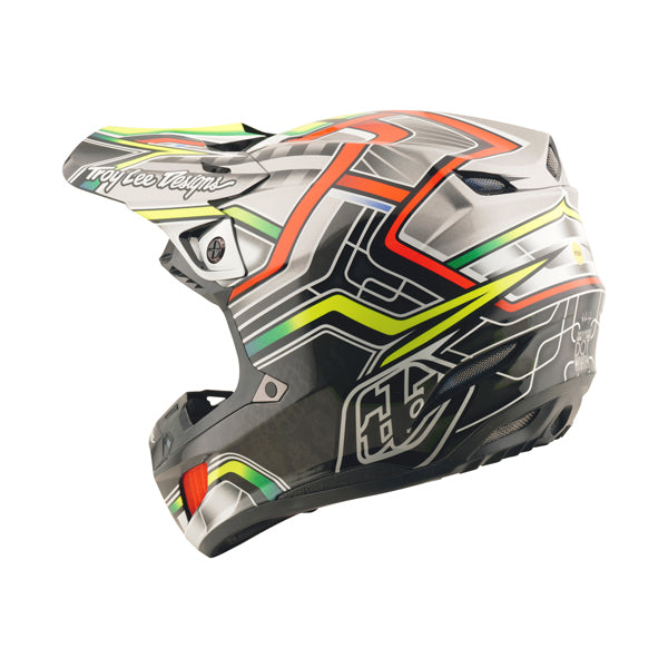 Studio photo on a white background of Troy Lee Designs - SE5 Composite Lowrider MIPS Helmet; showing helmet shell shape and vent layout; SKU 1829680