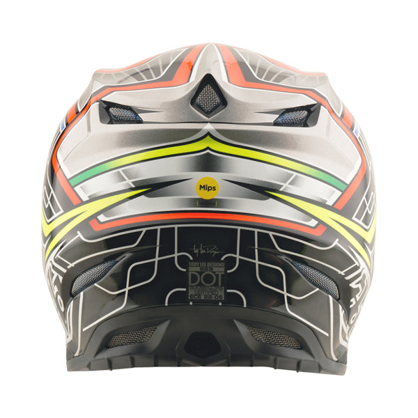Clean studio shot of Troy Lee Designs - SE5 Composite Lowrider MIPS Helmet; showing helmet shell shape and vent layout; SKU 1829680; Colors: Gray
