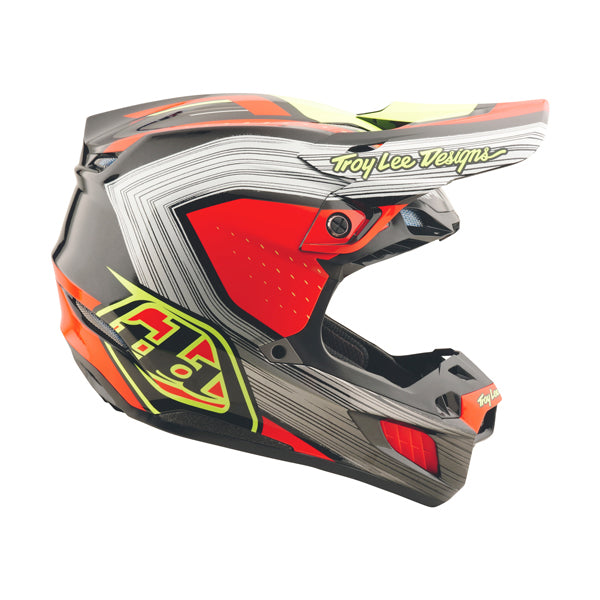 Studio photo on a white background of Troy Lee Designs - SE5 Composite Stripes MIPS Helmet; showing helmet shell shape and vent layout; SKU 1822600