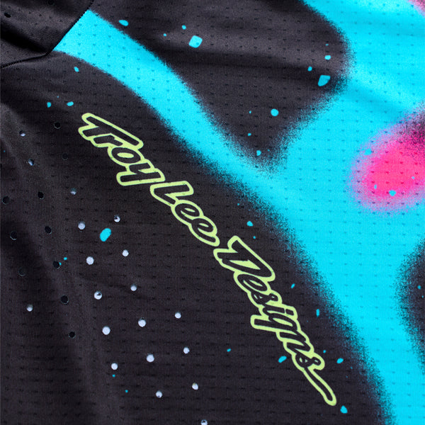 Professional studio photo of Troy Lee Designs - SE Ultra Membrane Jersey; showing fabric texture, panel layout, and graphics; SKU 3547700; Sizes: S-2XL