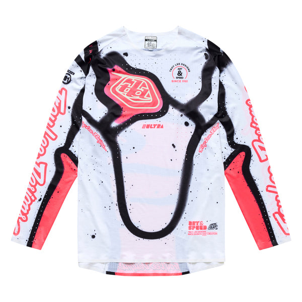Studio photo on a white background of Troy Lee Designs - SE Ultra Membrane Jersey; showing fabric texture, panel layout, and graphics; SKU 3547700