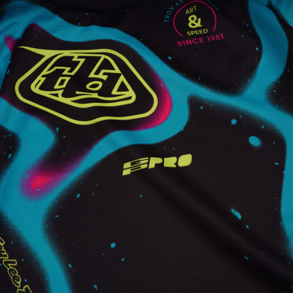 Crisp studio image on a white background of Troy Lee Designs - GP Pro Membrane Jersey (Youth); SKU 3797700; Colors: White/Infra Red, Black/Glo Yellow