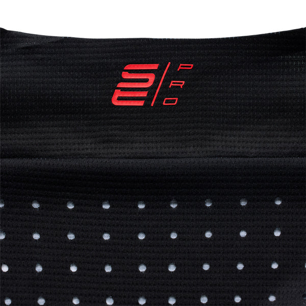 Crisp studio image on a white background of Troy Lee Designs - SE Pro Stripes Jersey (Youth); SKU 3932600; Colors: Infra Red/Black, Black/Multi