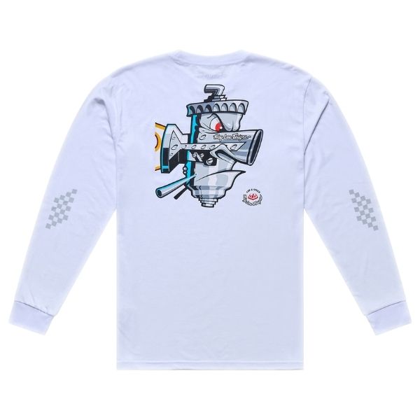 Troy Lee Designs - Carb Club Long Sleeve Tee riding gear in White alternate product view 2 sku 729737002