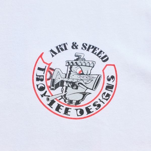 Troy Lee Designs - Carb Club Long Sleeve Tee riding gear in White alternate product view 3 sku 729737002