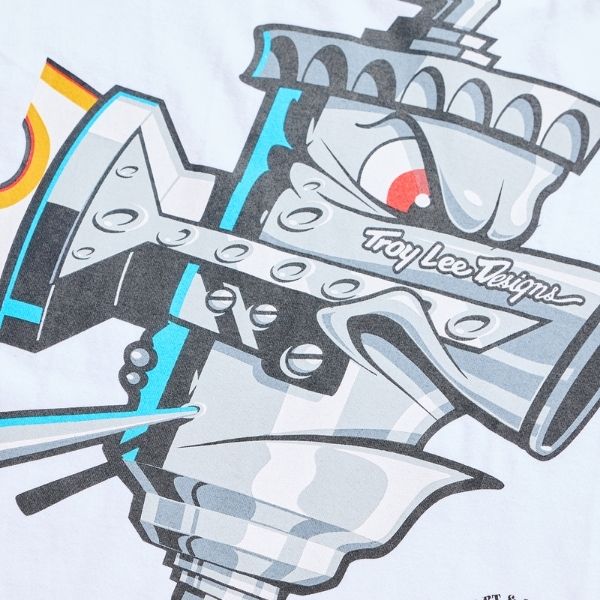 Troy Lee Designs - Carb Club Long Sleeve Tee riding gear in White alternate product view 4 sku 729737002