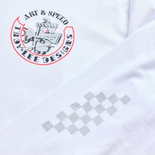 Troy Lee Designs - Carb Club Long Sleeve Tee riding gear in White alternate product view 7 sku 729737002