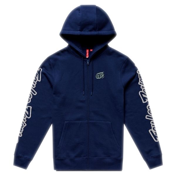 Troy Lee Designs - Badge Zip Up Hoodie riding jacket in Navy/Sage product view sku 730568002