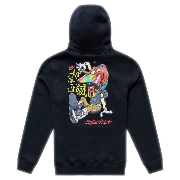 Troy Lee Designs - Heritage Pullover Hoodie riding gear in Black alternate product view 2 sku 731432002