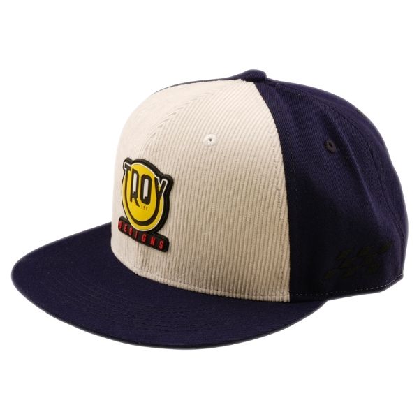 Troy Lee Designs - Happy Dayz Flat Bill Snapback Hat riding gear in White alternate product view 3 sku 788693000