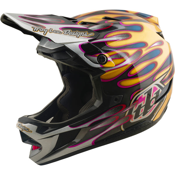 Troy Lee Designs - D4 Carbon Overspray MIPS Helmet (MTB) mountain bike helmet in Gold/Black product view sku 139030001