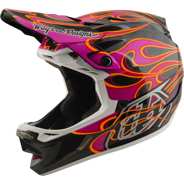 Troy Lee Designs - D4 Carbon Torched MIPS Helmet (MTB) mountain bike helmet in Carbon/Magenta product view sku 139212011