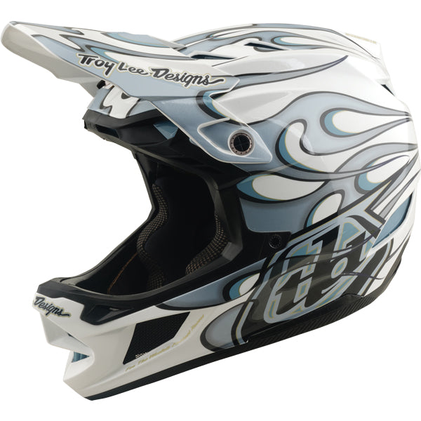 Troy Lee Designs - D4 Composite Torched MIPS Helmet (MTB) mountain bike helmet in White/Silver product view sku 140212001