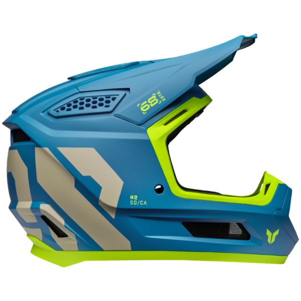 Studio view of Thor - Fleet Forge Helmet (Youth) helmet helmet, vented chin bar and intake ports, on a clean white background, (SKU 011116) Colors: Blue, Red Sizes: Y-LG, Y-MD, Y-SM