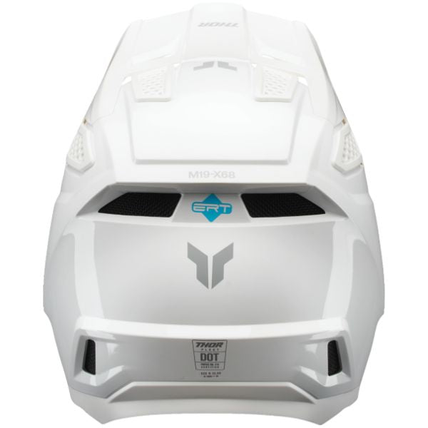 Studio view of Thor - Fleet Whiteout Helmet (Youth) helmet helmet, in Matte White, vented chin bar and intake ports, on a clean white background, (SKU 011116) Colors: Matte White Sizes: Y-LG, Y-MD, Y-SM